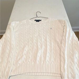 Ralph Lauren Cream Cable Crewneck Sweater